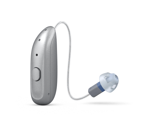 Aparelho auditivo receptor no canal Danavox Boreal miniRIE 60 na cor prata
